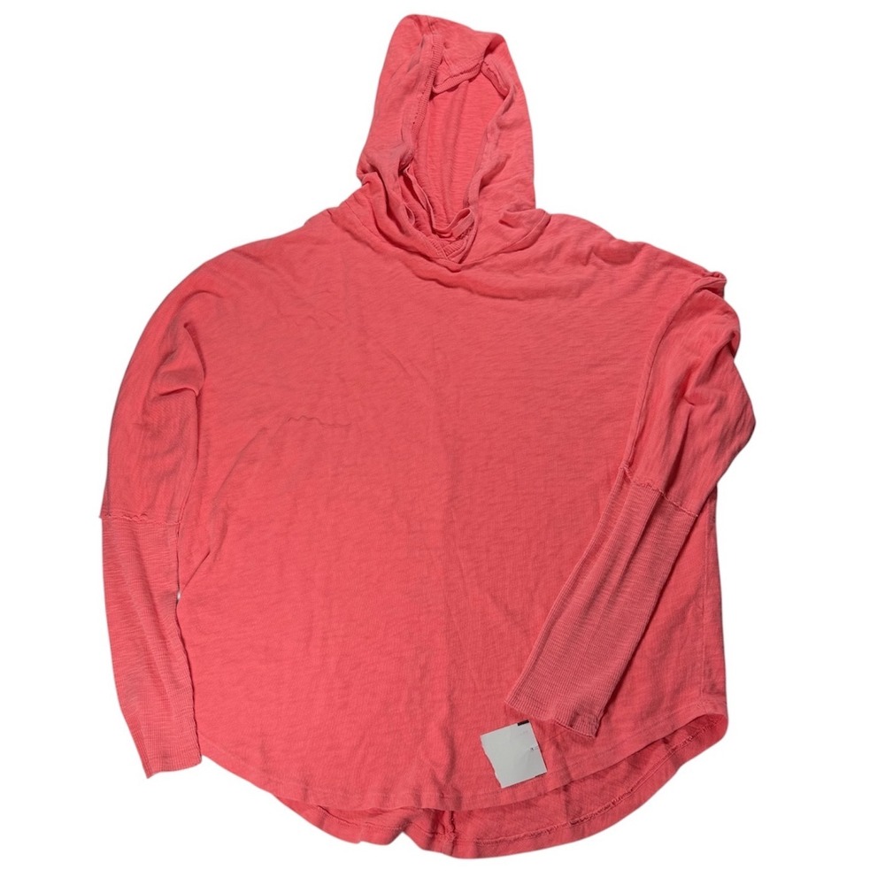 Hello Nite Piper Hood Pink Slub Knit Oversized Hoodie Small